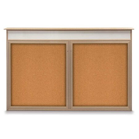 United Visual Products Open Faced Traditional Rounded Corkboard UV647ARC-SATIN-DRKSPR